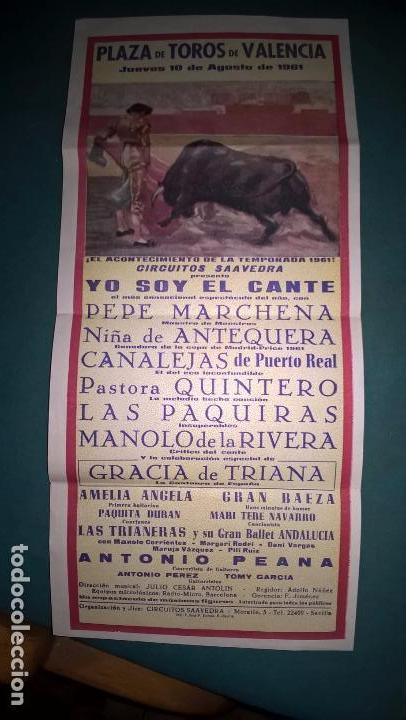 M&uacute;sica de colecci&oacute;n: Valencia. Cartel de espect&aacute;culo de cante. 1961. Pepe Marchena, Pastora Quintero, Manolo de la Rivera