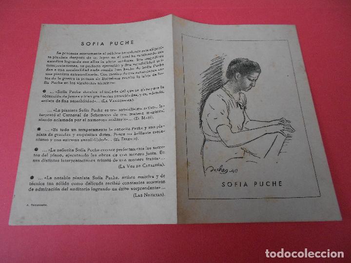 M&uacute;sica de colecci&oacute;n: PROGRAMA DIPTICO (SOFIA PUCHE) UNICO RECITAL - 4 DE MAYO DE 1940 - Foto 4