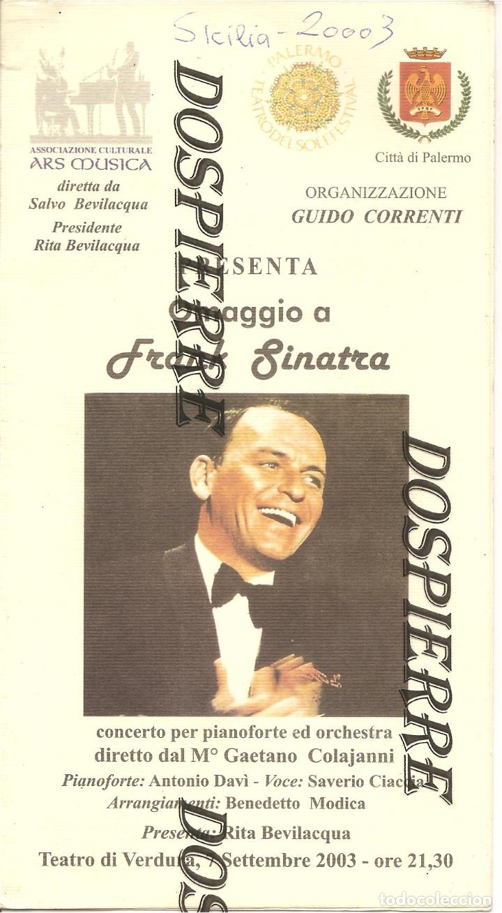M&uacute;sica de colecci&oacute;n: PROGRAMA, HOMENAJE A FRANK SINATRA EN PALERMO-ITALIA, 2003 - Foto 1
