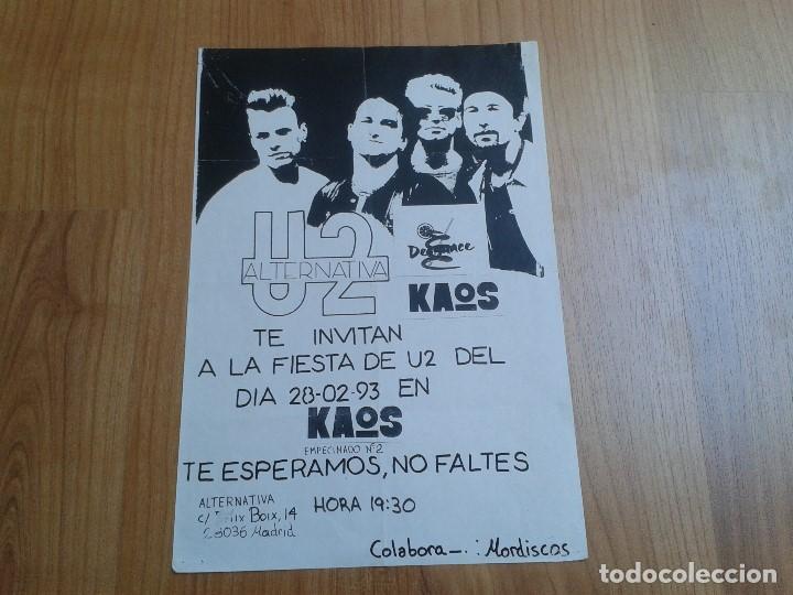 M&uacute;sica de colecci&oacute;n: Cartel Original Fiesta U2 I - En Desguace-Kaos ( Alcobendas-Madrid) -- 28/02/93 -- U2 Alternativa