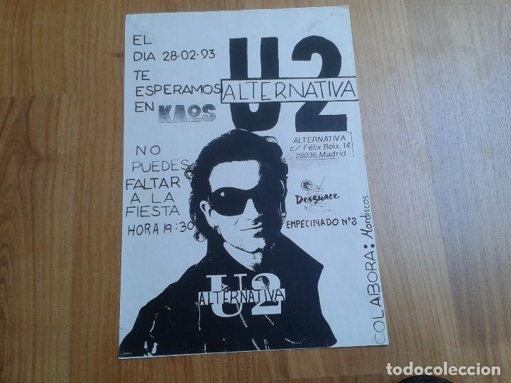 M&uacute;sica de colecci&oacute;n: Cartel Original Fiesta U2 II - En Desguace-Kaos ( Alcobendas-Madrid) -- 28/02/93 -- U2 Alternativa