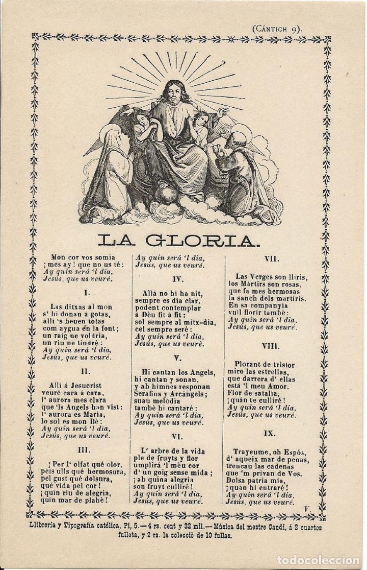 M&uacute;sica de colecci&oacute;n: LA GLORIA, C&Agrave;NTIC DE MN. CINTO VERDAGUER - C&Agrave;NTIC N&ordm;9 - LLIB. Y TIPOGRAF&Iacute;A CAT&Oacute;LICA