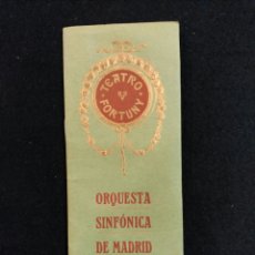 Música de colección: PROGRAMA TEATRO FORTUNY - ORQUESTA SINFÓNICA DE MADRID 1914