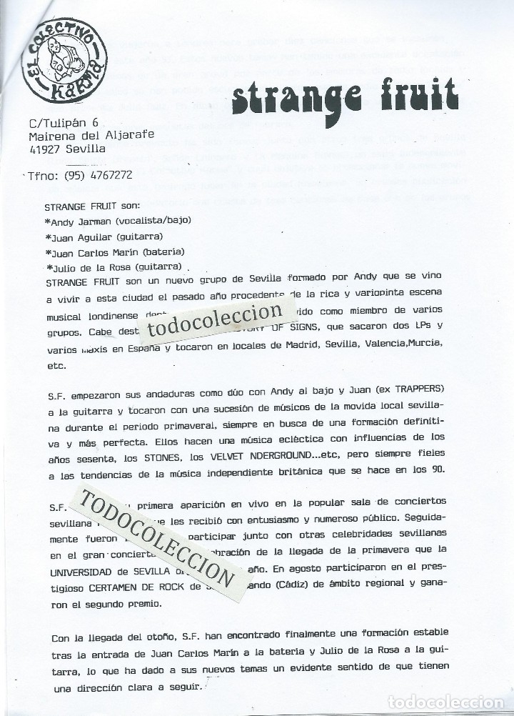 M&uacute;sica de colecci&oacute;n: STRANGE FRUIT, DOSIER PRENSA - Foto 2