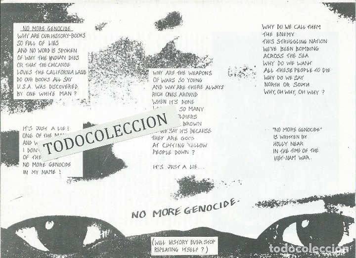 M&uacute;sica de colecci&oacute;n: THE PLOT,NO MORE GENOCIDE -LIBRETO LETRAS DEL EP,1991- - Foto 2