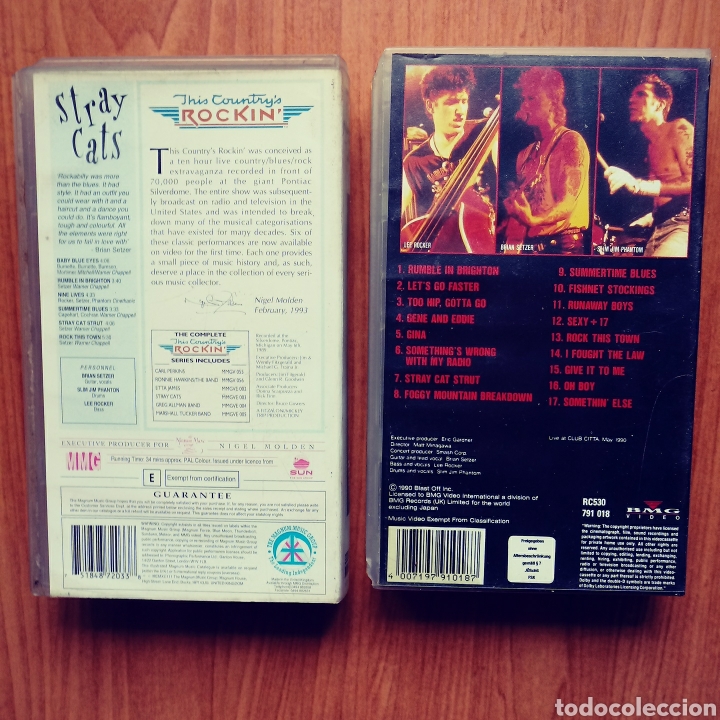 M&uacute;sica de colecci&oacute;n: LOTE DOS VHS STRAY CATS - Foto 2