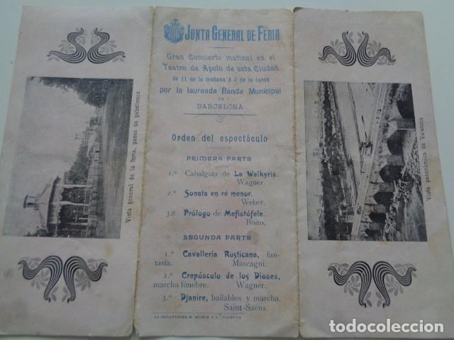 M&uacute;sica de colecci&oacute;n: VALENCIA. JUNTA GENERAL DE FERIA. GRAN CONCIERTO MATINAL, BANDA MUNICIPAL DE BARCELONA. ANTIGUA