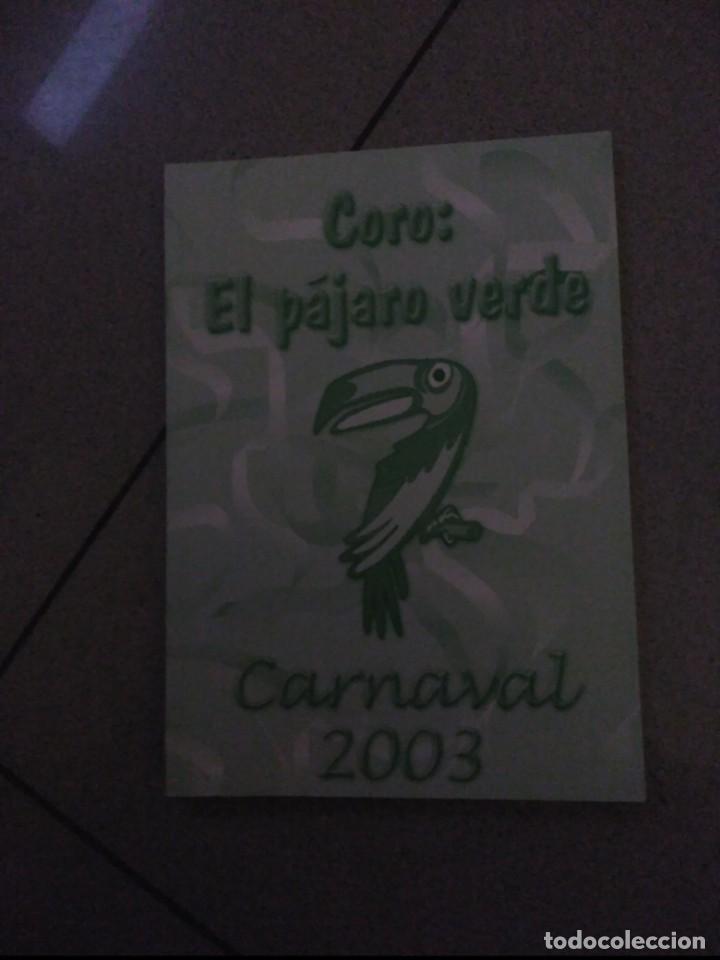 M&uacute;sica de colecci&oacute;n: carnaval de cadiz libreto el pajaro verde coro