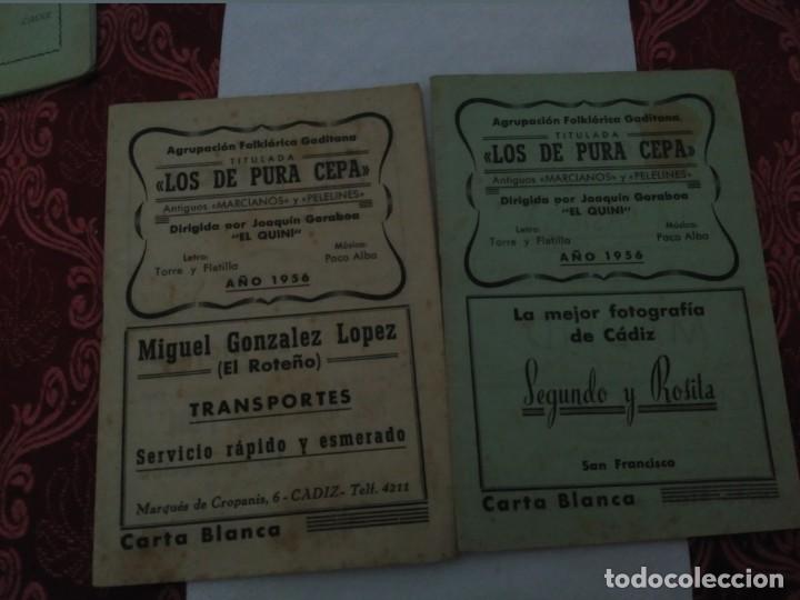 M&uacute;sica de colecci&oacute;n: carnaval de cadiz libretos los de pura cepa dos distintos 1956
