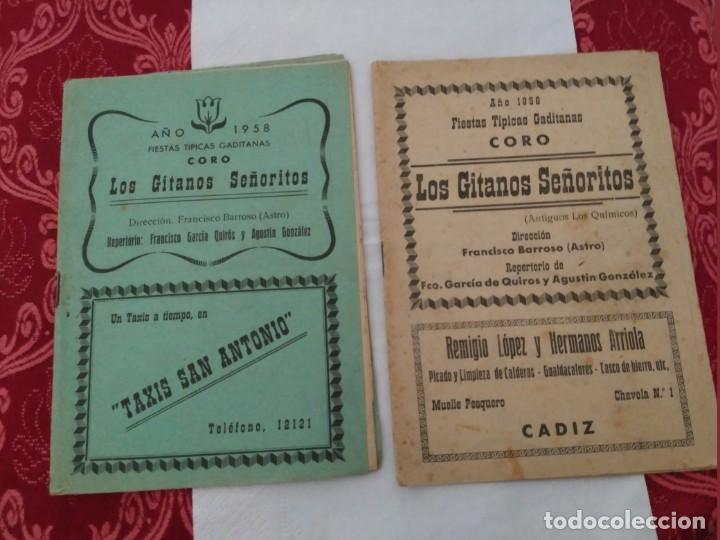 M&uacute;sica de colecci&oacute;n: carnaval de cadiz libretos los gitanos se&ntilde;oritos 1 y 2 parte 1958