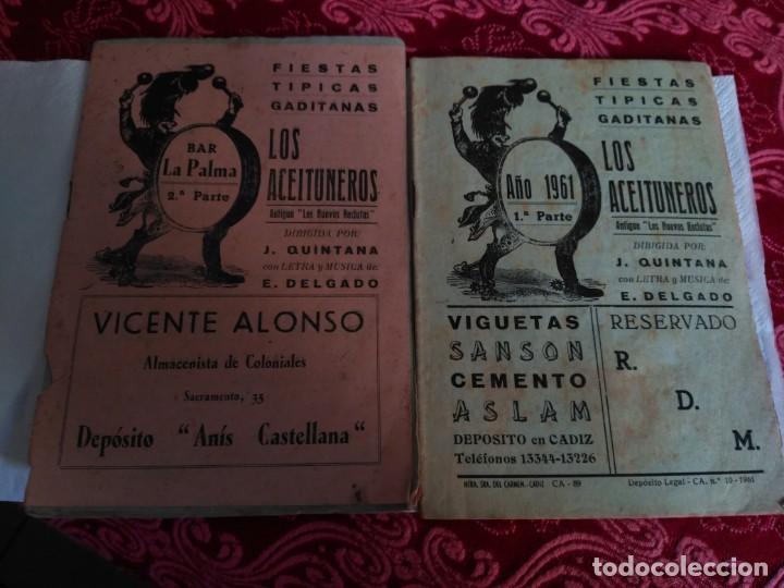 M&uacute;sica de colecci&oacute;n: Carnaval de C&aacute;diz libretos los aceituneros 1 y 2 parte ,1961