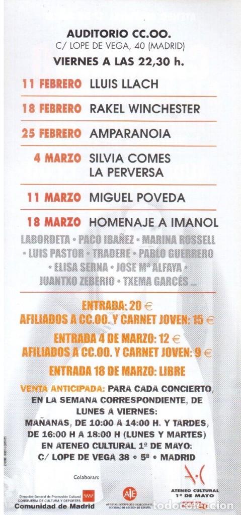 M&uacute;sica de colecci&oacute;n: CANTANDO A LA LUZ DE LA LUNA. 2005. AUDITORIO DE CCOO. VER PROGRAMA. - Foto 2