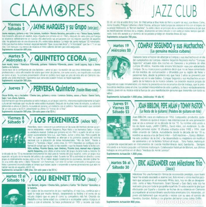 M&uacute;sica de colecci&oacute;n: PROGRAMA SALA CLAMORES NOVIEMBRE 96 - Foto 2