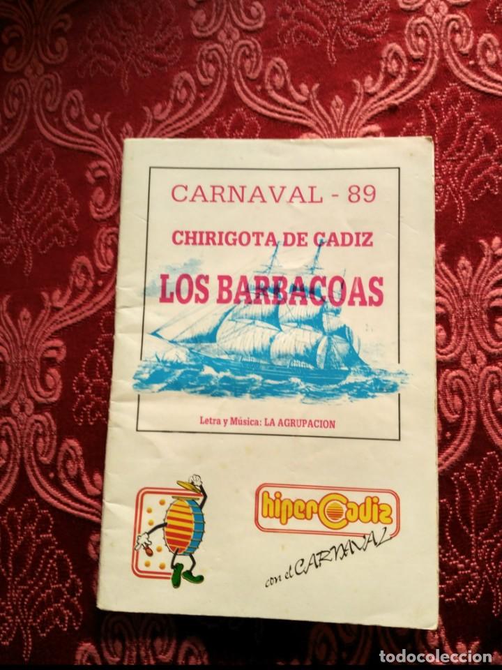 M&uacute;sica de colecci&oacute;n: carnaval de cadiz libreto los barbacoas 1989