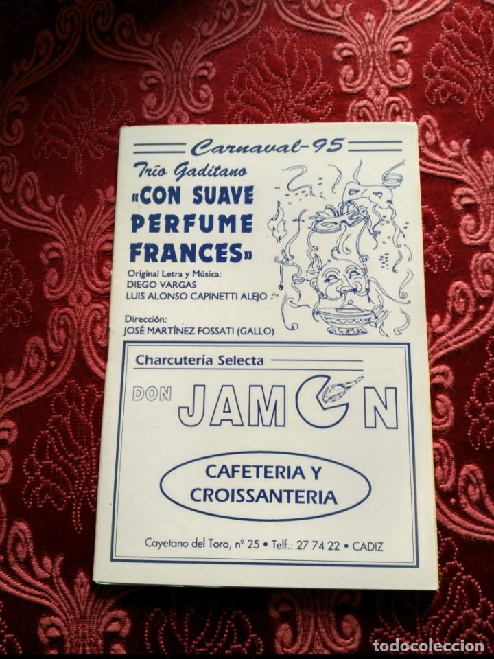 M&uacute;sica de colecci&oacute;n: carnaval de cadiz libreto con suave perfume frances 1995