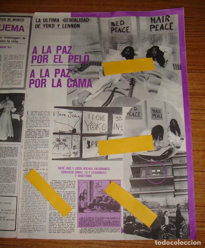 M&uacute;sica de colecci&oacute;n: THE BEATLES RECORTE DE REVISTA PRENSA ORIGINAL KIS MET 1969 YOKO Y LENNON