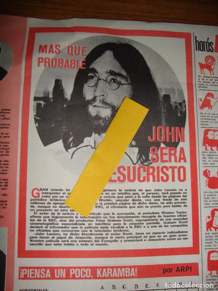 M&uacute;sica de colecci&oacute;n: THE BEATLES RECORTE DE REVISTA PRENSA ORIGINAL KIS MET 1969  LENNON