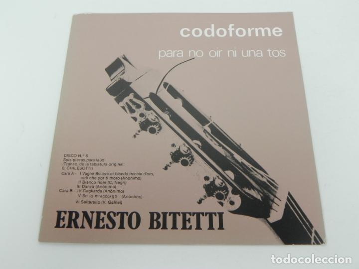M&uacute;sica de colecci&oacute;n: ERNESTO BITETTI (PUBLICIDAD CODOFORME - DISCO N&ordm; 6) DISCO FLEXIBLE 33 RPM.