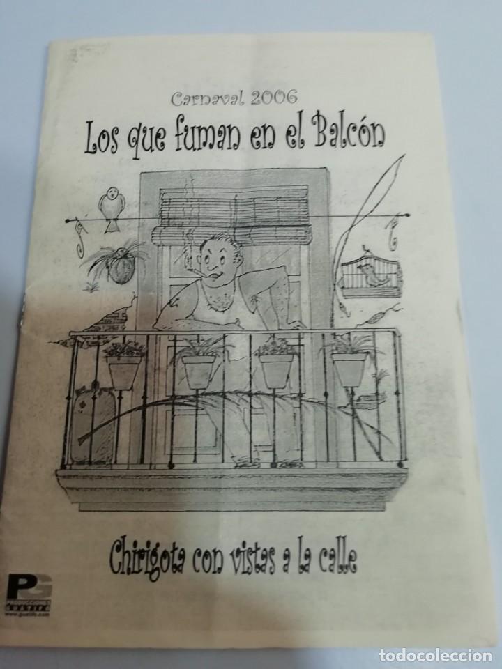 M&uacute;sica de colecci&oacute;n: Carnaval de C&aacute;diz chirigota libreto los que fuman en el balc&oacute;n 2006
