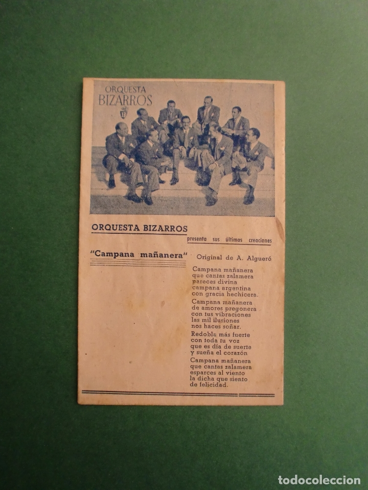 Collectible Music: ORQUESTA BIZARROS ULTIMAS CREACIONES CAMPANA MA&Ntilde;ANERA AUGUSTO ALGUERO DISCOS ODEON