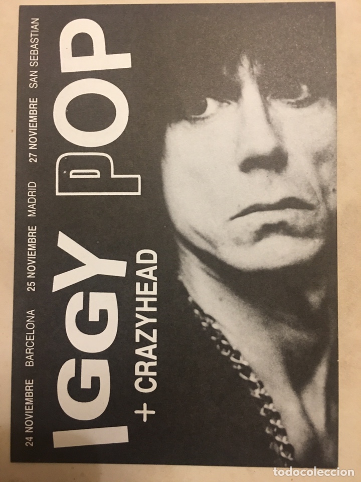 M&uacute;sica de colecci&oacute;n: Postal Concierto Iggy Pop - Foto 1