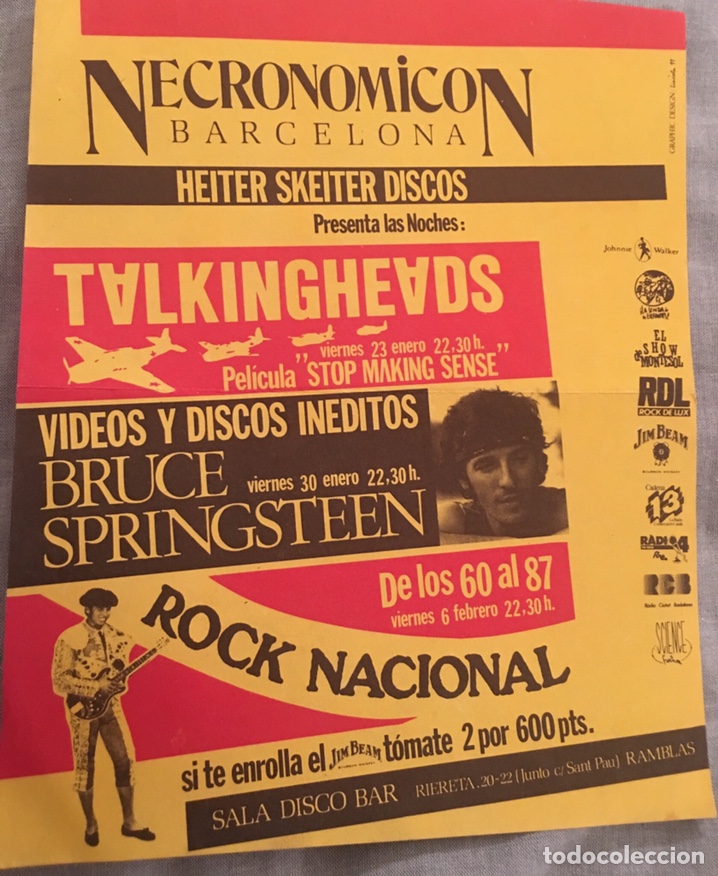 M&uacute;sica de cole&ccedil;&atilde;o: Flyer sala Necronomicon Barcelona finales 80