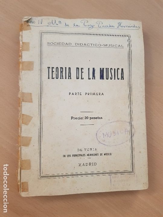 M&uacute;sica de colecci&oacute;n: SOCIEDAD DIDACTICO MUSICAL TEORIA DE LA MUSICA