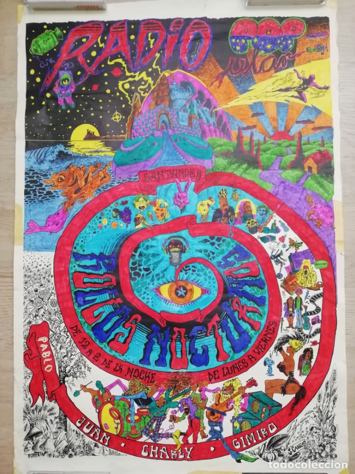 M&uacute;sica de cole&ccedil;&atilde;o: Cartel del programa de Radio Popular de Santander ROLLOS NOCTURNOS (1975 -80)