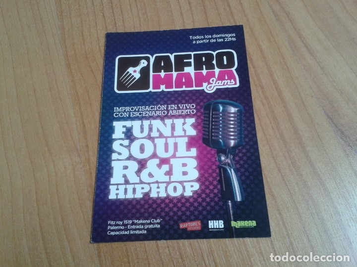 M&uacute;sica de colecci&oacute;n: Flyer - Afromama Jams - Funk, Soul, Hip Hop - Buenos Aires, Argentina, 2008 - Stylo Caro, Astom