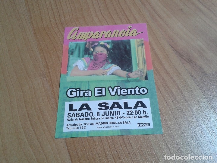 M&uacute;sica de colecci&oacute;n: Folleto - Amparanoia - Gira el Viento - Concierto -- 8 Junio 2008 -- La Sala, Madrid