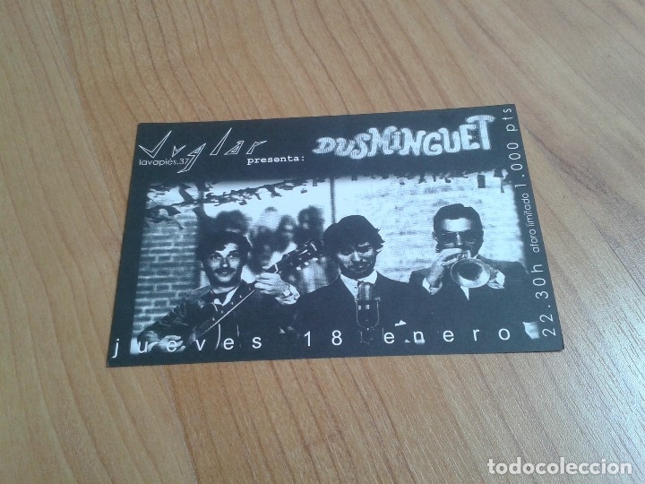 M&uacute;sica de colecci&oacute;n: Folleto -- Panfleto -- Durminguet -- Concierto -- 18 Enero 2000 -- Sala El Juglar - Lavapies, Madrid