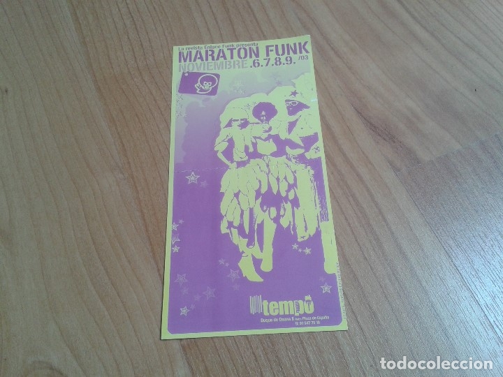 M&uacute;sica de colecci&oacute;n: Flyer - Tempo - Maraton Funk - Madrid, Noviembre 05 - Zeta, Funxplosion, Carlo Coupe, Alberto Rahim