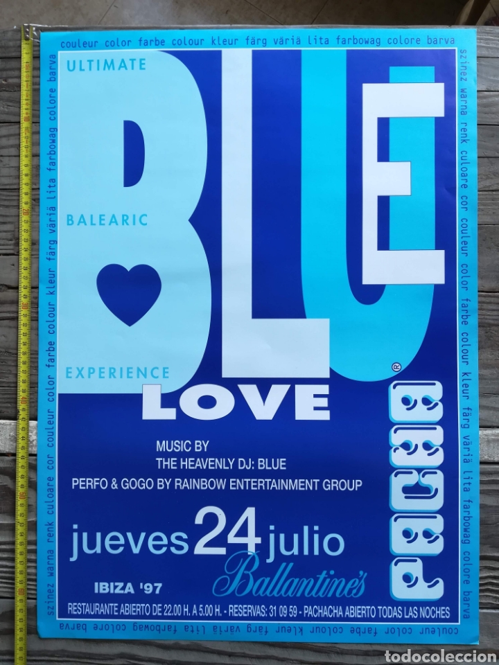 Musique de collection: Poster Pacha blue LOVE Ibiza disco discoteca dj