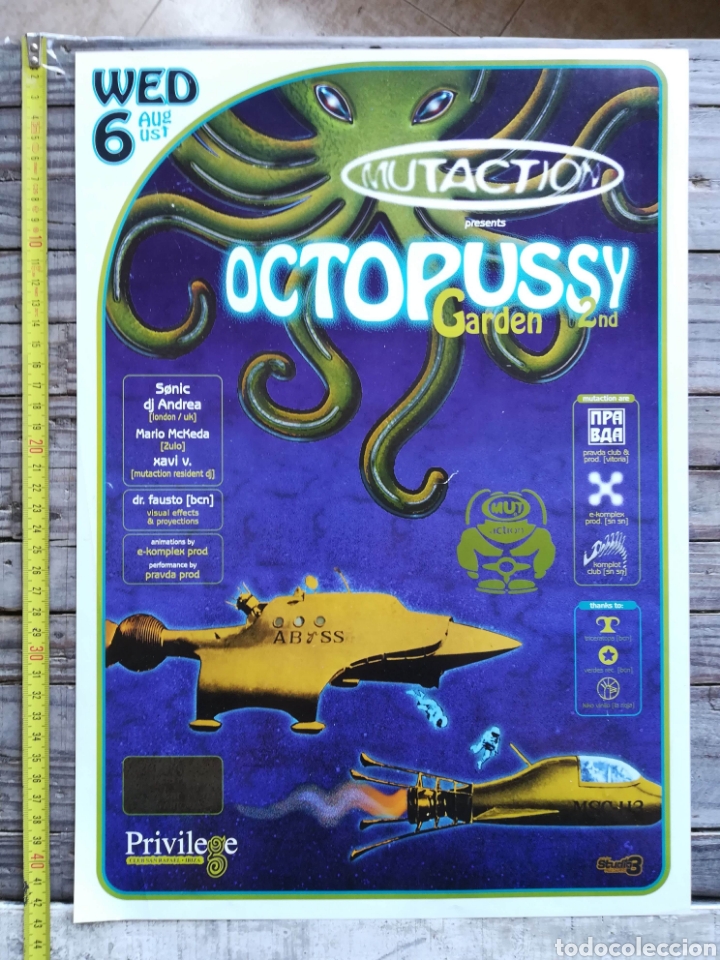Musique de collection: Octopussy PRIVILEGE POSTER ORIGINAL CARTEL PROMOCIONAL IBIZA DISCO DISCOTECA
