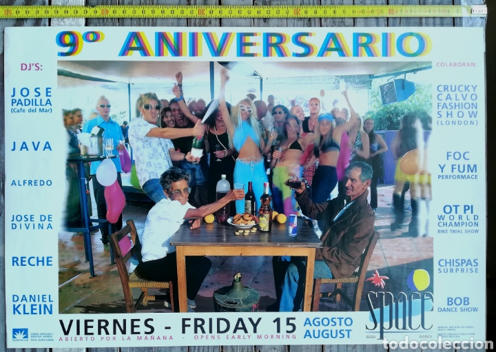 Musique de collection: Space 9 aniversario POSTER ORIGINAL DISCO IBIZA DISCOTECA CARTEL