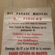 Música de colección: POSTER ORIGINAL DEL AÑO 1964 DEL FESTIVAL DE MUSICA MODERNA RADIO ESPAÑA DE MADRID