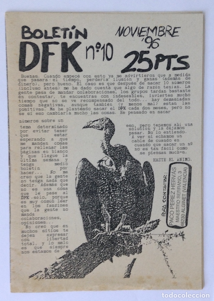 M&uacute;sica de colecci&oacute;n: Bolet&iacute;n punk DFK n&uacute;mero 10 1996 - Foto 1