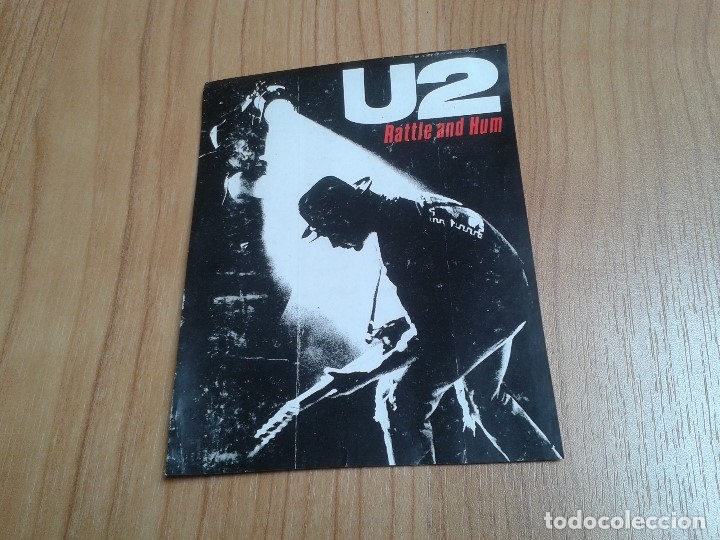 M&uacute;sica de colecci&oacute;n: U2 -- Rattle & Hum -- Adhesivo original -- Recuperado -- 14,5 x 11,5 cm