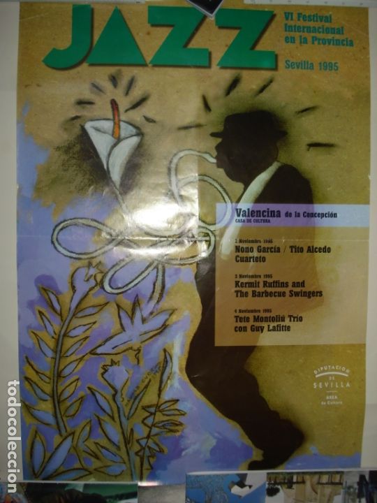 M&uacute;sica de cole&ccedil;&atilde;o: CARTEL DE JAZZ VI FESTIVAL INTERNACIONAL EN LA PROVINCIA , SEVILLA 1995 VALENCINA DE LA CONCEPCION .