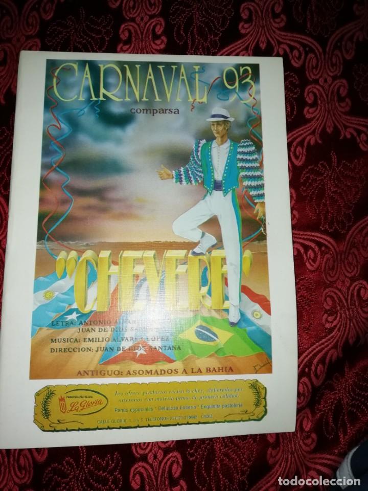 M&uacute;sica de colecci&oacute;n: Carnaval de C&aacute;diz libreto comparsa chevere 1993