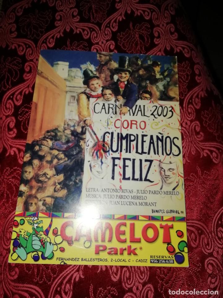 M&uacute;sica de colecci&oacute;n: Carnaval de C&aacute;diz libreto coro cumplea&ntilde;os feliz 2003