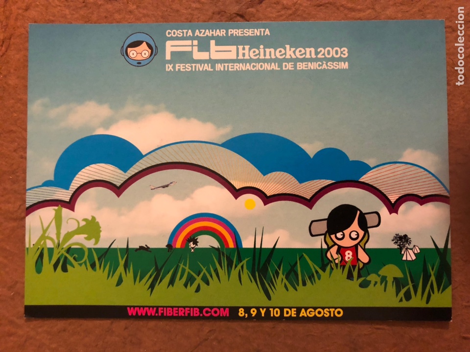 Collectible Music: FESTIVAL INTERNACIONAL BENICASIM, FIB 2003. POSTAL PROMOCIONAL, BLUR, MOBY, SUEDE, PLACEBO, THE