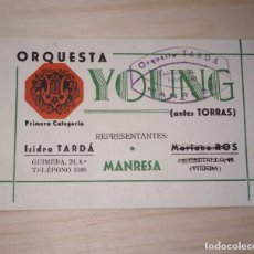 Música de colección: PAPEL PUBLICITARIO ORQUESTA YOUNG. MANRESA. 