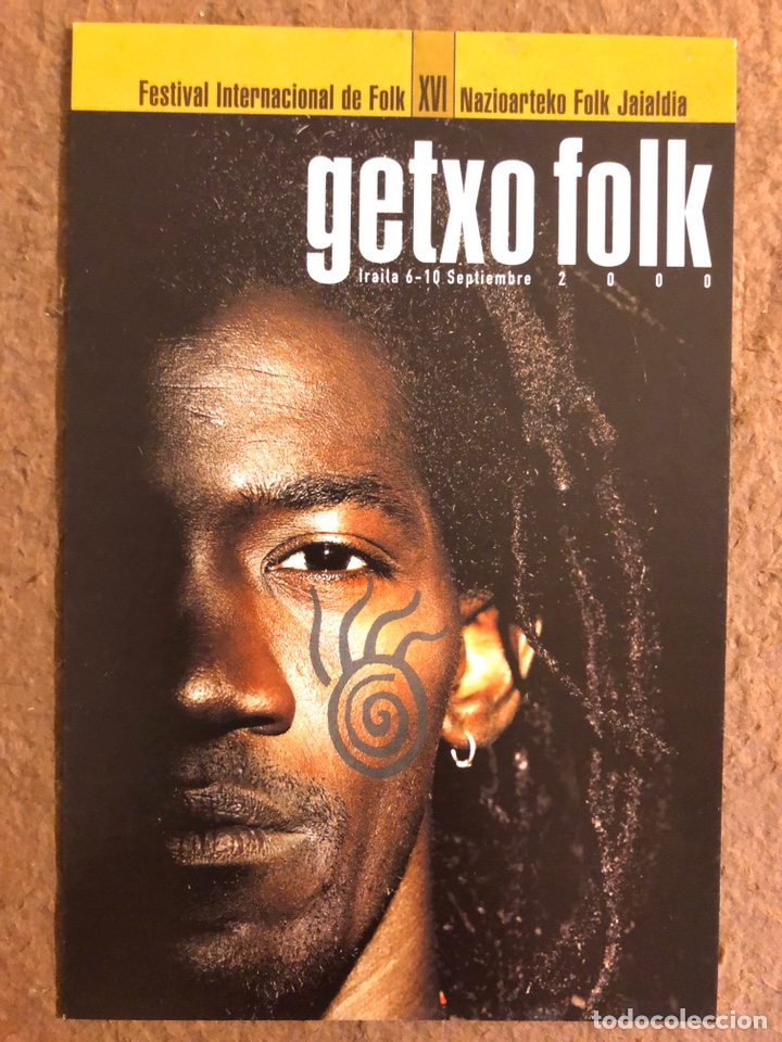 Collectible Music: GETXO FOLK 2000 (XVI FESTIVAL INTERNACIONAL DE FOLK). POSTAL SIN CIRCULAR PROGRAMACI&Oacute;N AL DORSO