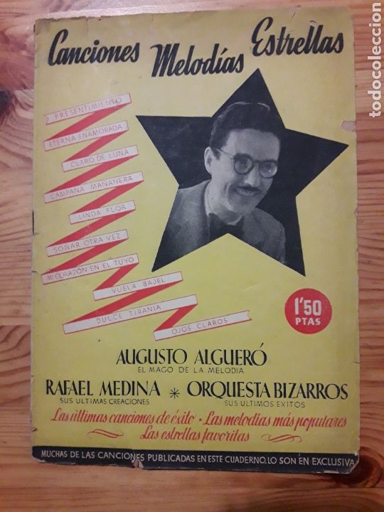 Musiksammlung: CANCIONES MELODIAS ESTRELLAS AUGUSTO ALGUERO RAFAEL MEDINA ORQUESTA BIZARROS