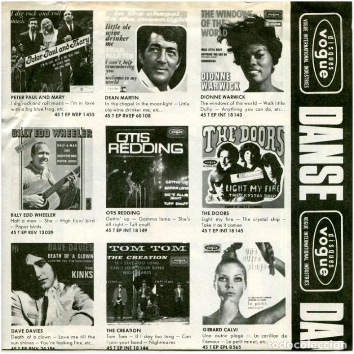 M&uacute;sica de colecci&oacute;n: Disques Vogue - Doble hoja interior publicitaria - France 1967