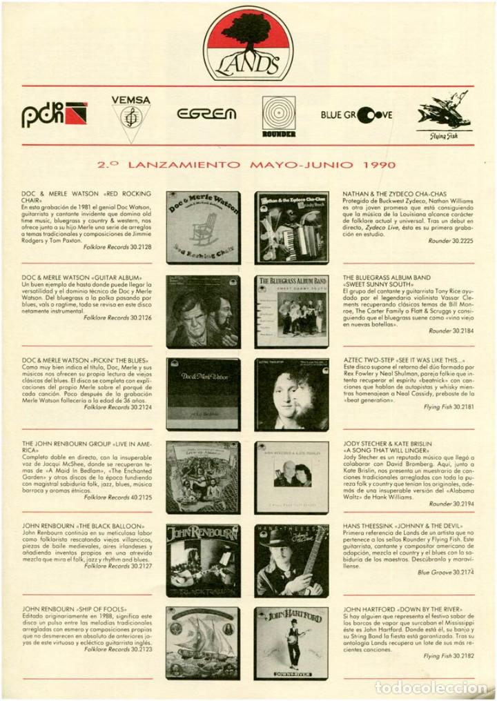 Musique de collection: Lands - Lanzamientos mayo-junio 1990 - Doble hoja promocional - Vemsa / PDI
