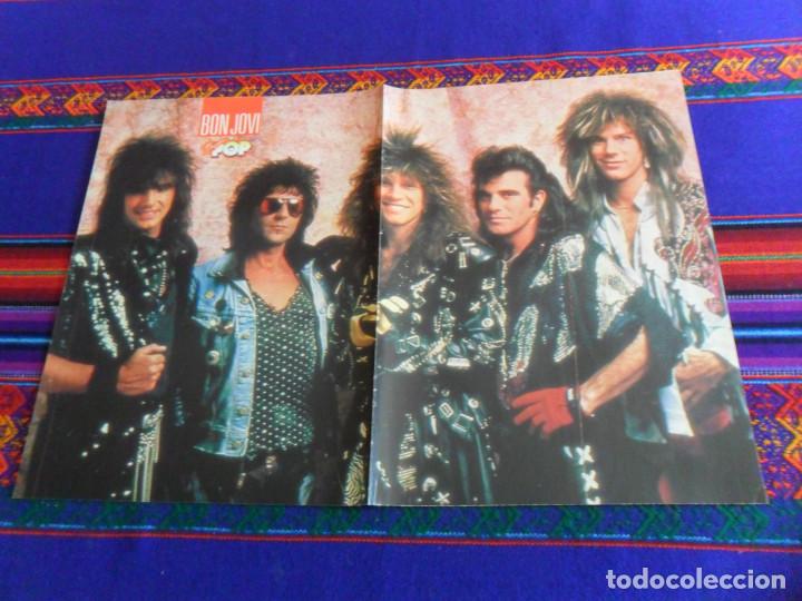 M&uacute;sica de colecci&oacute;n: P&Oacute;STER REVISTA SUPER POP BON JOVI Y MICHAEL J. FOX. BUEN ESTADO.