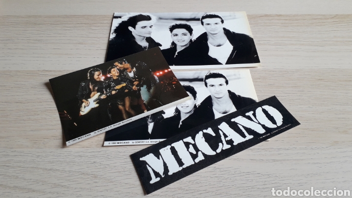 M&uacute;sica de colecci&oacute;n: 4 x Pegatina Adhesivo grupo musical *MECANO* producto oficial Senfort Mongat-Barcelona, 1990.