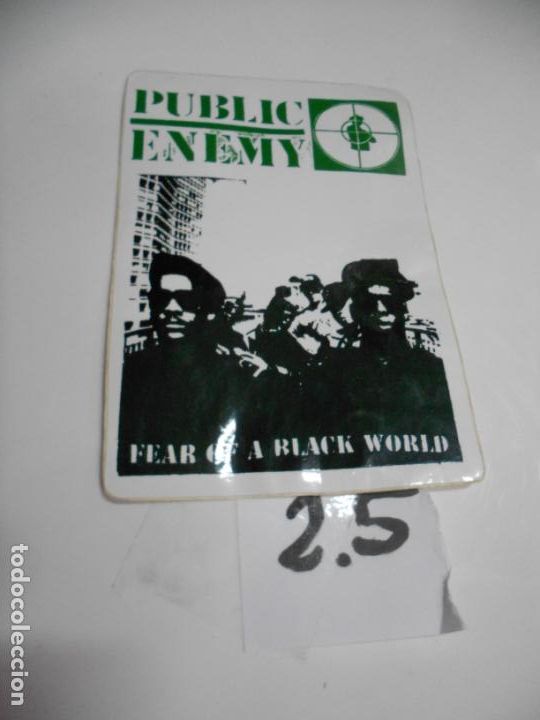 M&uacute;sica de cole&ccedil;&atilde;o: ANTIGUA PEGATINA VINTAGE A&Ntilde;OS 90 - PUBLIC ENEMY - ENVIO INCLUIDO A ESPA&Ntilde;A